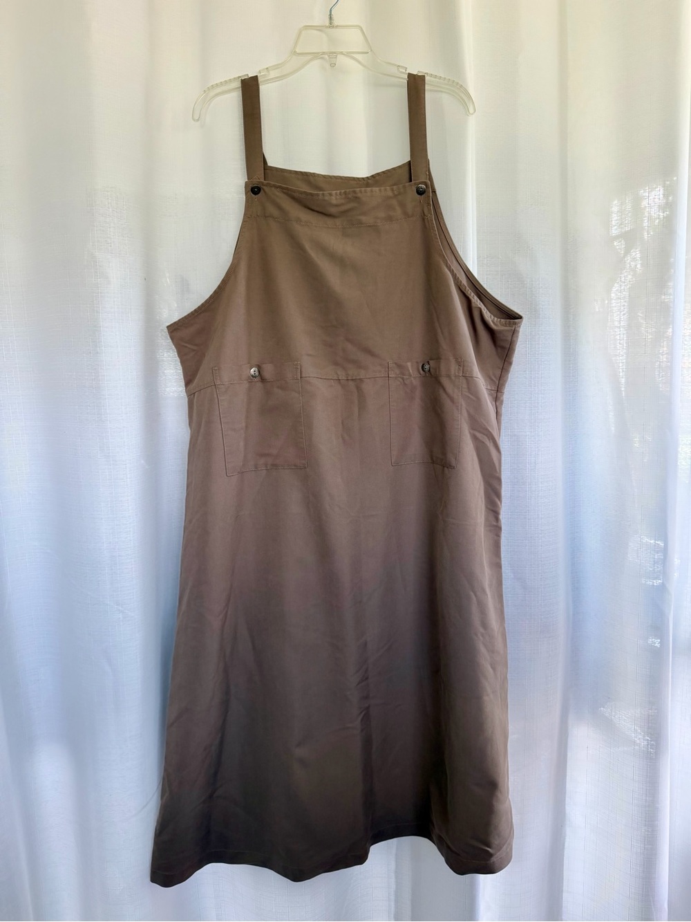 CJ Banks Brown Overall Jumper Dress 20W Utility Pinafore Cottagecore Farmcore